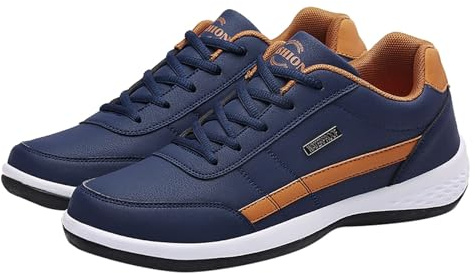 TDEOK Sneaker da uomo taglie forti 45-50 | Scarpe sportive leggere da uomo larghe scarpe da corsa antiscivolo scarpe da ginnastica per il tempo libero, resistenti all'usura, con lacci, Blu, 46 EU