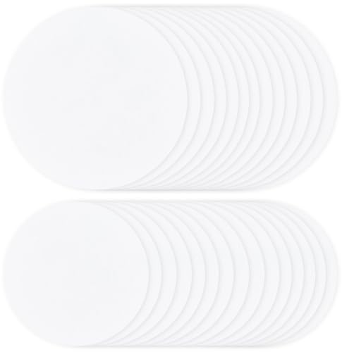 CREATCABIN 100pz 2 misure Carta Forno Teglie Rotonde 6 Teglia Antiaderente Bianca 7.9 pollice Fodere Carta Forno Cer Carta per Cuocere Grigliare Friggitrice Aria Cuocere A Vapore Pane Cupcake Biscotti