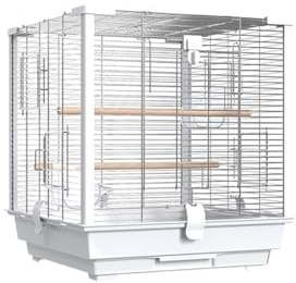 Gabbia for uccelli in acciaio inossidabile di grandi dimensioni, facile da pulire, voliera for pappagalli, recinto for l'allevamento di fringuelli a doppia porta, casetta for uccelli