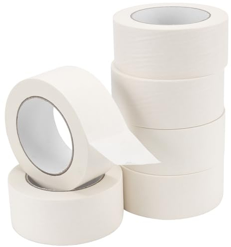 NAMYEUT 300m Masking Tape, 6 Roll x 50mm x 50m | Low Tack Painters Multi Surface Decorator Tape for Indoor Wall Painting, Crafts and Decorating DIY Projects