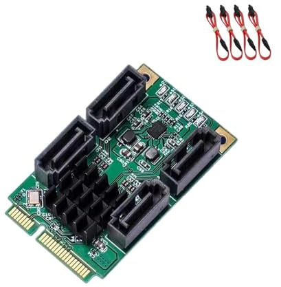 Qaonsciug MiniPCIe Zu SATA3.0 Controller Karte 4 Unabhängige Ports AHCI Kompatibel Für Laptop Upgrades AHCI Kompatible SATAs Adapter