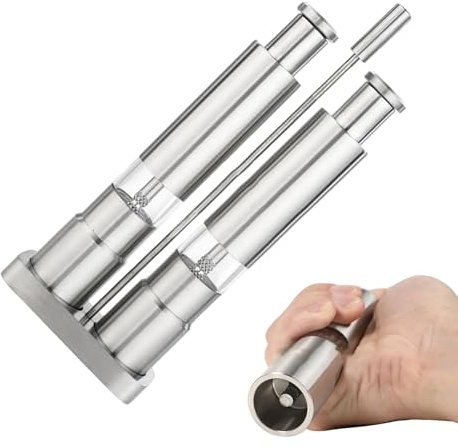 Ensemble de moulins en acier inoxydable - Moulin à sel et à poivre manuel, broyeur à épices réglable, design durable et rechargeable | Accessoires de cuisine élégants pour le cuisinier comme cadeau