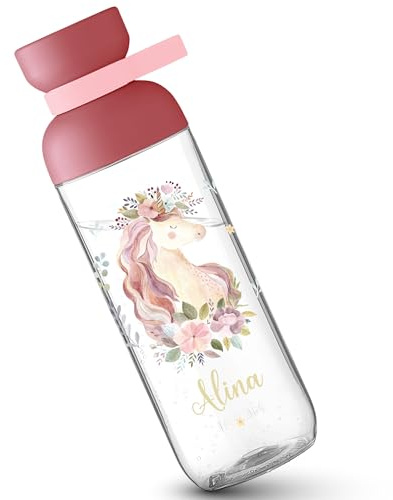 Kinder Mepal - Einhornkopf Trinkflasche Einhorn Flasche Einhörner Trinkflasche Schulkind Geschenk Einschulung Geschenke Schule I - 700 ml - Rosa - mädchen kindergarten kindertrinkflasche unicorn
