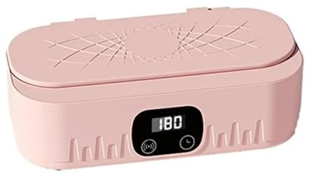 Ultraschallbrille Ultraschallreiniger Reinigungsmittel Hochfrequenz Ultraschall-Reinigungsbad Super Effiziente Reinigung(Pink)
