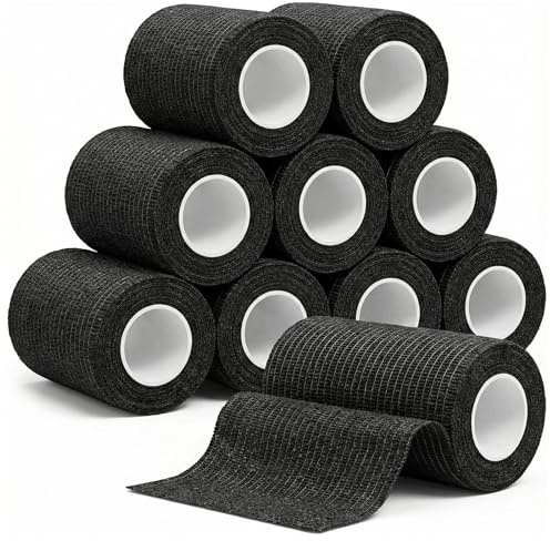Carehabi 10 rullar självhäftande förband, 10 cm x 4,5 m husdjursbandage, självhäftande elastiskt självhäftande bandage för handled, fotled, fingrar, knä