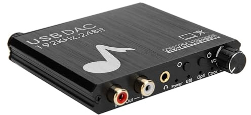 Ausla Convertitore, Commutatore in Metallo con Uscita da Coassiale Ottico a 3,5 Mm, Digitale Ad Analogico da 192 KHz 24 Bit per Home Theater e Cuffie