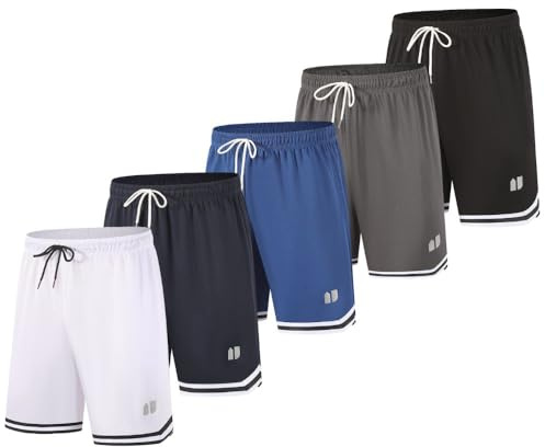 fovdtaa Herren-Sport-Shorts, Sport-Shorts, schnelltrocknend, für Fitnessstudio, Laufen, Fitness, Workout, Shorts mit Taschen und elastischem Bund