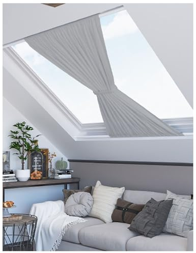 Store Fenetre Occultant sans Percage - Rideau Occultant Thermiquese, Store pour Fenetre de Toit avec Tige Télescopique, Protection Solaire et Isolant Thermique Pare Soleil Fenetre Maison