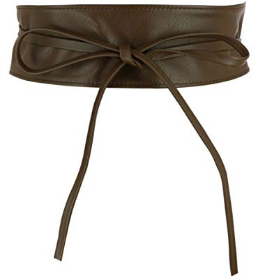 FASHIONGEN - Echtem Rindsleder Vollnarbenleder Obi Gürtel für Damen, Bindgürtel, CASSIANE