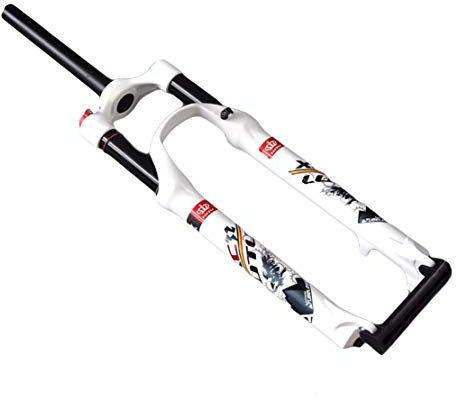 HIOD Fahrradgabel MTB Fahrrad Stoßdämpfung Mountainbike Suspension Schulter Steuerung Gabel,White-B,27.5-inch