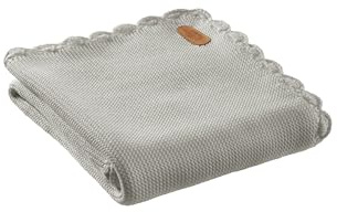 Bio Baby Kuscheldecke 100% Bio-Baumwolle (kbA) GOTS zertifiziert, Hellgrau Melange, 80 x 100 cm