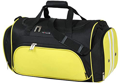 Leonardo Borsa per Lo Sport Borsone Palestra Sportivo in Tessuto Tela Borsa a Spalla da Viaggio Borsa con Scomparti Separati Unisex per Uomini e Donne