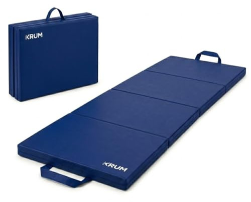 SONU SPORTS CO. SPORTS GOODS Waschbare Yogamatte, Gymnastikmatte, Gymnastik-Training, Tumbling, Hartschaumstoff, faltbar, 72 x 24 x 22 mm, faltbare Yogamatte, Reisematte, Yogamatte, dicke Matte (blau)