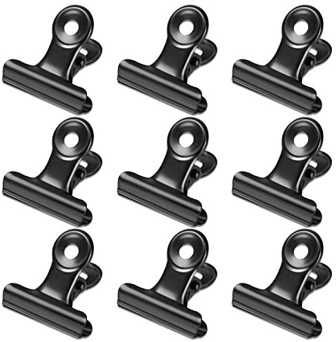 Bulldoggen-Clips, 3,2 cm, kleine Scharnier-Büroklammern, Metallscharnier-Clips für Handwerk, Lebensmittelbeutel, Zeichnungen, Fotos zu Hause, Küche und Büro, Schwarz, 31 mm, 30 Stück