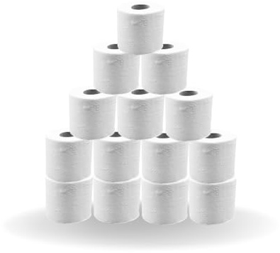 Defacto komfortables Toilettenpapier 3-lagig aus Zellstoff Weiß weich und reißfest, hygienisch, nachhaltig, umweltfreundlich, plastikfrei und aus hochwertigem Zellstoff mit FSC-Lizenz 64 Rollen