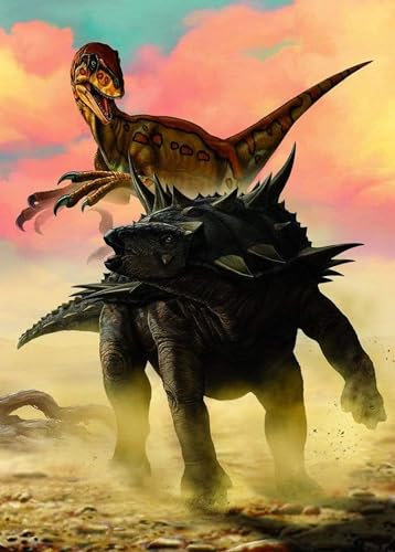 Komar Vlies Fototapete - Gastonia Pursued - Größe: 200 x 280 cm (Breite x Höhe) - Dino, Jurassic, Dinosaurier, Kinderzimmer, Tapete - IANGX4-008