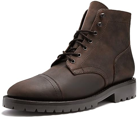 Thursday Boot Company Men’s Captain Lug Cap Toe Leather Boots, Tobacco, 9.5