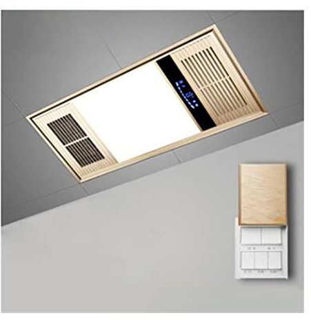 TOMYEUS Ventilador Extractor 3 in 1 Bathroom Ventilator Fan with DIRIGIÓ Lights and Heater, Ceiling Integrated Exhaust Fan with Hot&Cold Wind 30×6 0 cm Rectangular Ventilator Fan Ventiladores de baño