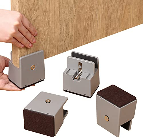 Ezprotekt Rehausseurs réglables pour chaises de 5 cm avec pince à vis, rehausseurs de meubles durables pour canapés et lits, adaptés aux pieds de chaises carrées/rondes de 0 à 3,8 cm, supporte 9,1 kg