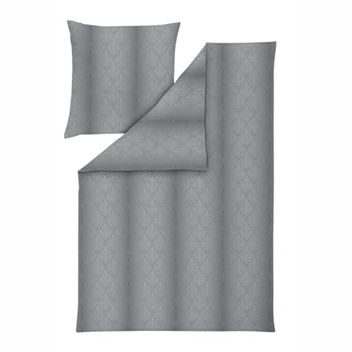 ESTELLA Bettwäsche Juri | anthrazit| 135x200 + 80x80 cm | bügelfreie Interlock-Jersey-Qualität