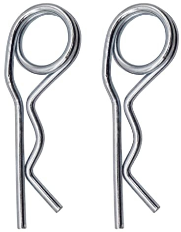 SKIR'CO (2 Stück) Federsplinte aus verzinktem Stahl 4 mm, Doppelring R Clips, R-förmiger Federsplint