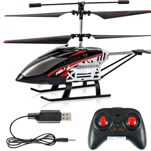 Byuert Hubschrauber ferngesteuert Helikopter RC Fernbedienung Helikopter mit Gyro Schwebefunktion, Start/Landung mit Einer Taste, LED Leucht für Indoor Flugzeug 2.4Ghz Mini RC Hubschrauber für Kinder