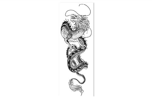 2 Pieces Of Temporary Tattoo Stickers Traditional Dragon Arm For Women And Men Juice Plant Ink Waterproof Semi-Permanent And Long-Lasting For 2 Weeks Non-Reflective