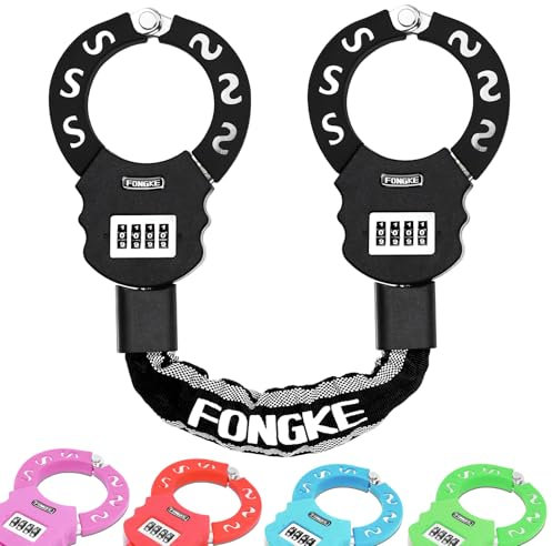 E Scooter Schloss Zahlenschloss, 8mm Handschellenschloss Ohne Schlüsse, Fahrradschloss Hohe Sicherheit, Anti-Diebstah Kabelschloss, Schloss für E Scooter Xiaomi, Segway Ninebot und Andere (Schwarz)