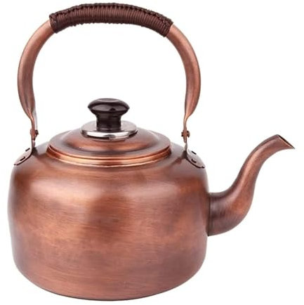 OUYUE Bouilloire Sifflante Bouilloire À Thé Sifflante en Cuivre avec Poignée, 5l, pour Cuisinière À Gaz Théières pour Cuisinière Bouilloire à Flûte