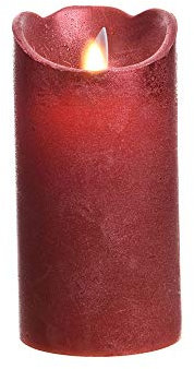 Zarivy Vela LED interior 7,5x15 cm, color rojo, acabado metálico, luz blanco cálido, ideal para decoración y ambientación de espacios.