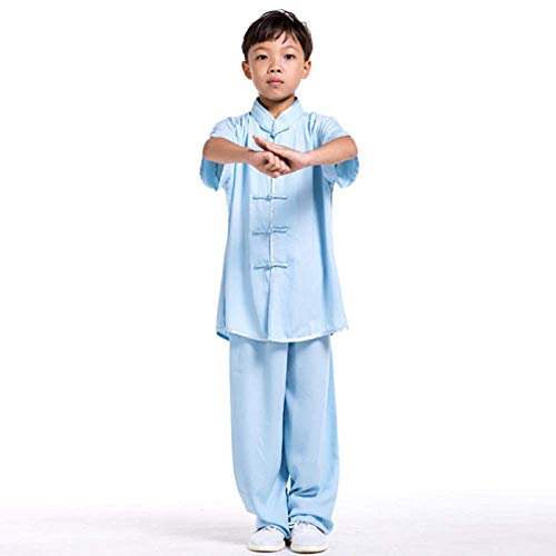 SUNMME Kinder-Tai-Chi-Uniform, traditionelle chinesische einfache Tai-Chi-Uniform aus Seide und Baumwolle – für Kampfsport-Auftritte