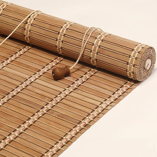 X1NGFU Persianas Enrollables Natural,Transpirable Estores de Bambú para Exterior,Cortina de Bambú de Protección Solar,para Puertas o Ventanas,Personalizable,Ancho x Alto (100cm x 100cm)