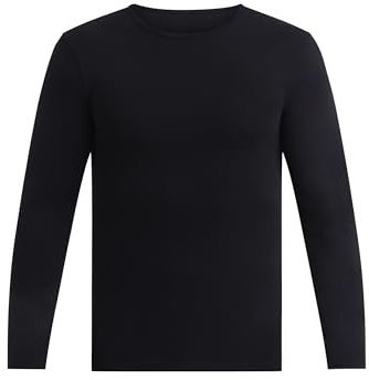 Dim Homme – T-Shirt Thermique R-Neck Manches Longues x1 | Coton Majoritaire | sous-vêtement Chaud et Doux | Look Chiné | Certifié Oeko-Tex