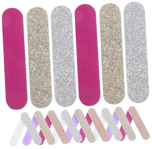 VALICLUD 30 Stück Glitzer Nagel Feile Fingernagel Nagelfeile Puffing Nagel Pufferblock Maniküre-schleifband Für Nägel Streifen Datei Polieren Schleifen Uv Werkzeug Plastik
