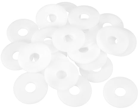 QUARKZMAN 25Pcs Arandelas Planas De Nylon M12 Arandela Lisa Blanco | 12mm DI 40mm De 2mm De Espesor, Espaciadores De Plástico, Para Tornillos Reparación De Fontanería De Grifos De Jardín