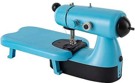 Kleine Nähmaschine für Anfänger Fortgeschrittene, Einfache Elektrische Haushaltsnähmaschine mit LED-Beleuchtung, Free-Arm Nähmaschine für Dicke Stoffe in Häusern, Fabriken oder Geschäften (Blau)