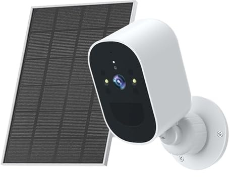 KVBRUI Telecamera IP WiFi con Pannello Solare, alimentata a Batteria, Sicurezza Esterna, videosorveglianza CCTV HD 1080P, rilevamento Umano PIR(Camera)