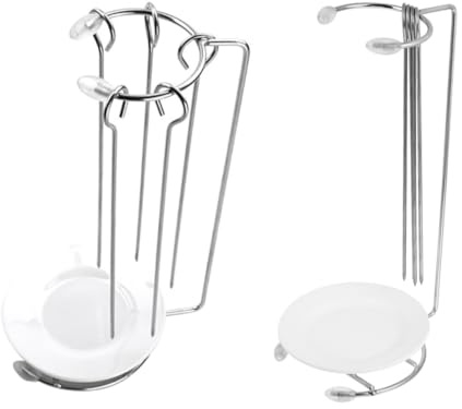 Hemobllo 2 Ensembles Support à Brochettes Acier Inoxydable Porte Brochettes Suspendu pour Barbecue Maison Rack de Cuisson avec Plaques Durable et Facile à Nettoyer