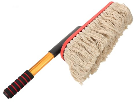Alipis Spazzola Lavaggio Auto Telescopica con Setole Morbide in Cotone Spazzolone Pulizia Auto Regolabile per Vernice Delicata ed Ergonomico Strumento Estensibile