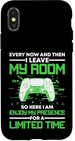 Funny Gaming Every Now And Then I Leave My Room Gamer Case for iPhone X/XS