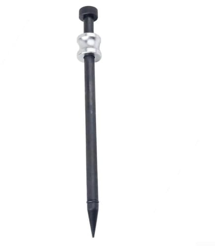 Extractor de sellos de inyector de combustible con martillo deslizante y punta de rosca cónica para una extracción segura de arandelas de cobre en compartimentos de inyector de combustible utilizando