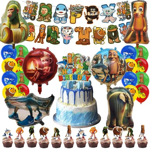 Italian Brain Decorazione Per Feste, 36 Pezzi Italian Brain Decorazioni Compleanno, Decorazioni per Feste Tung Sahur, Brainr0t Palloncini, Decorazioni Compleanno Brainr0t per Festa