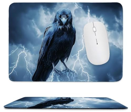 Mouse Pad Crow, Small Mouse Mat 24 x 20 cm with Non-Slip Rubber Base, Waterproof Mousepad, Gaming Mousemat for Women Kids Men Laptops Keyboard Tray Home Traveling Office Accessories d-815