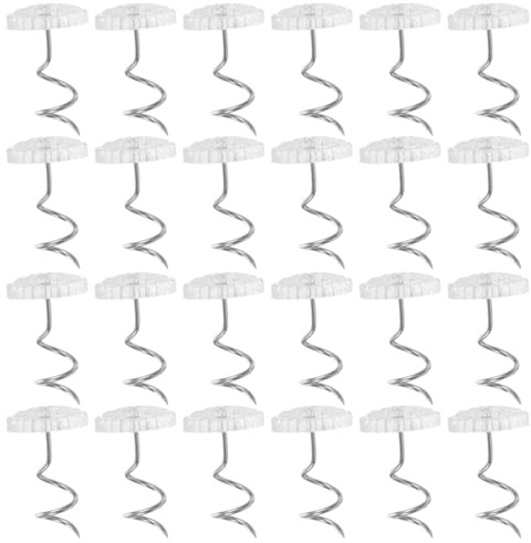 BESPORTBLE Clavos Espirales para Muebles 50 Unidades, Tachuelas Decorativas Transparentes para Fijar Bordes de Faldones de Cama y Sofás, Accesorios para Tapicería
