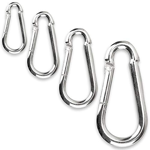 C.P. Sports Karabinerhaken 80mm x 8 mm belastbar bis 230kg & 60mm x 6mm belastbar bis 150kg 1-60 Stück Karabiner 100mm x 10 mm, 140mm x 12 mm Haken Schnapphaken