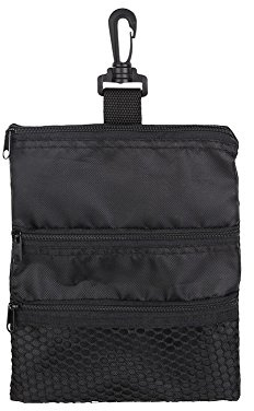 Golfballtasche, Oxford Portable Multi-Pocket-Golfbag-Zubehör, Schwarze Reißverschluss-Handtasche zum Aufbewahren von Golfball und Zubehör