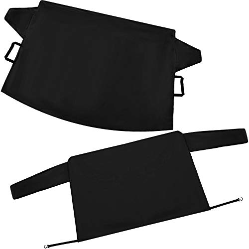 2 Pieces Car Windshield Snow Cover Ice Frost Protector Windproof Car Cover Oxford Windshield Fit Winter Snow Defender for Most Vehicles Trucks SUV