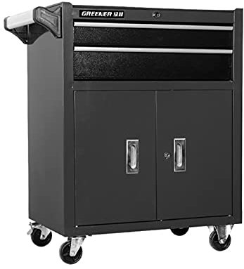 Bderkz Tool Chest with Drawer Liner Roll, 16-Inch, Rolling Tool Box Cabinet Trolley, 2 Drawer Steel Tool Cart for Mechanics and Home Garage, Black (Color : Black)