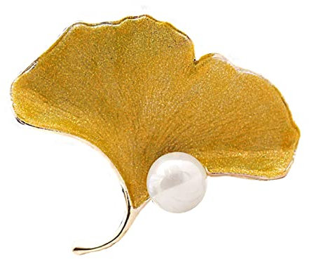 Brosche Clips Broschen Anstecknadel Broschennadel Dekorative Europäische Und Amerikanische Retro Frisches Temperament Wald Ginkgo Blatt Pflanze Brosche Ohrringe Ohrringe Halskette Ring,Gelbe Ginkgobla