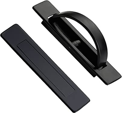 DSBGKJI 2 Pcs Invisible Cabinet Drawer Handle 180° Rotating Zinc Alloy Hidden Grip Concealed Door Pulls Handles Hardware for Cabinet,Tatami,Wardrobe,Drawer,Closet,Cabin (Black)